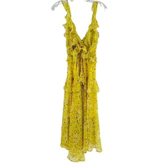 OPT Missa Midi Dress Tiered Ruffle One Pretty Time Sz M Feminine Whimsical - Picture 4 of 10